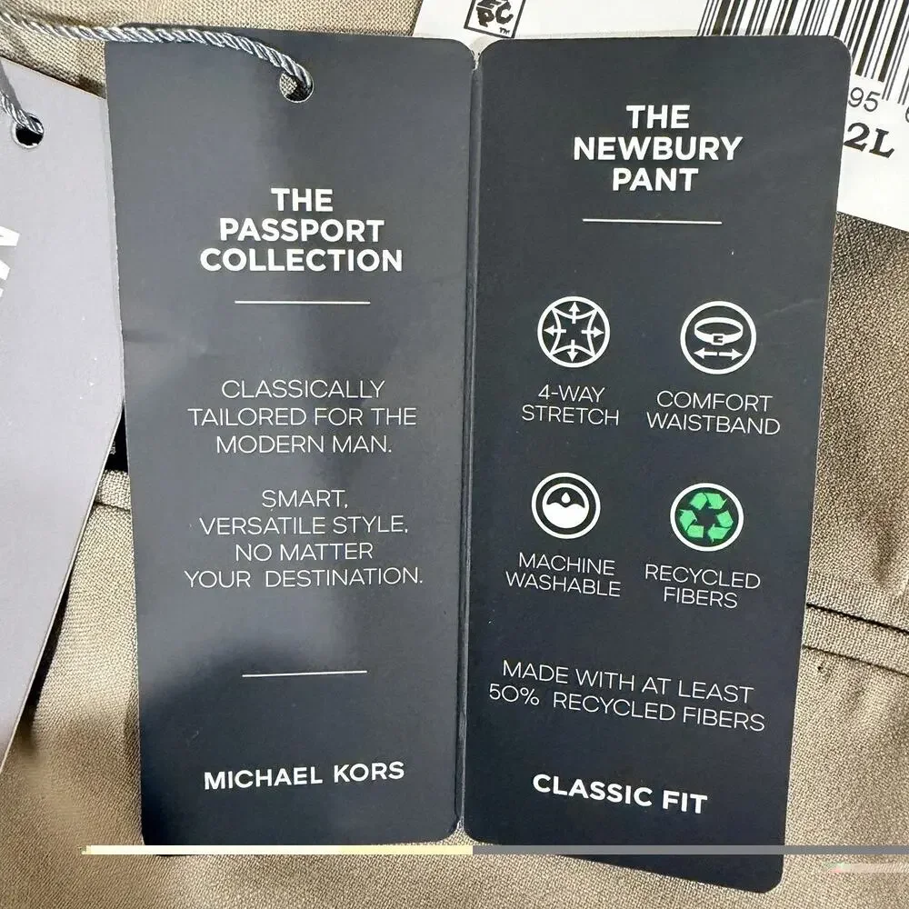 New Michael Kors Men’s Classic Performance Marvin Tan Pants 42W 32L $95